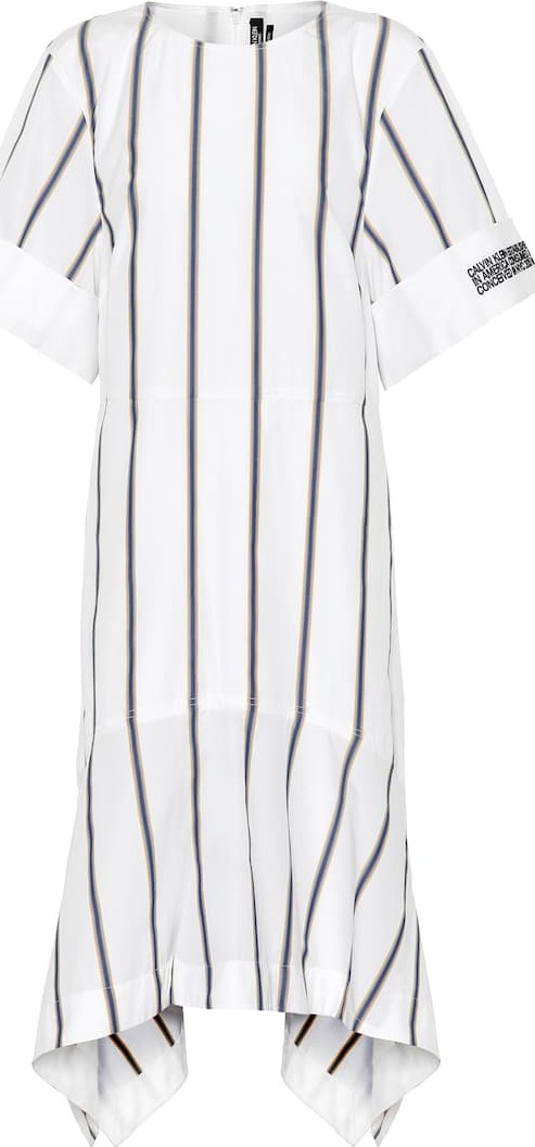 Calvin Klein 205W39NYC Striped cotton poplin midi dress