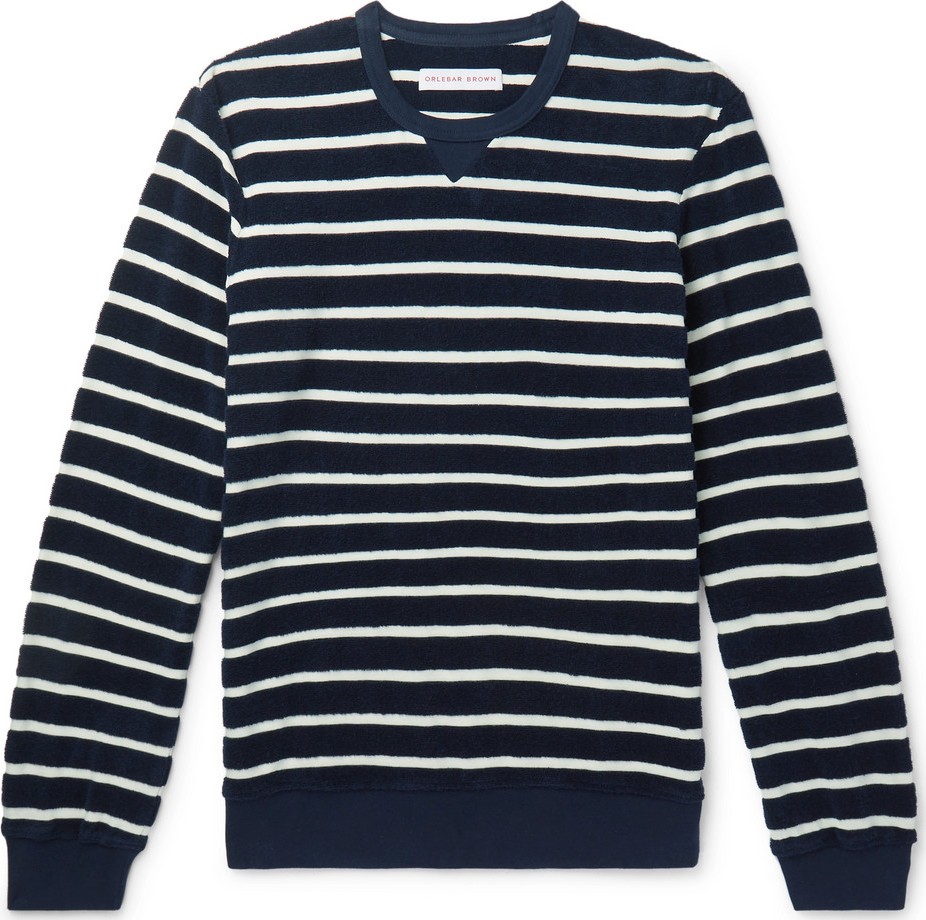 Orlebar Brown Pierce Striped Cotton-Terry Sweatshirt