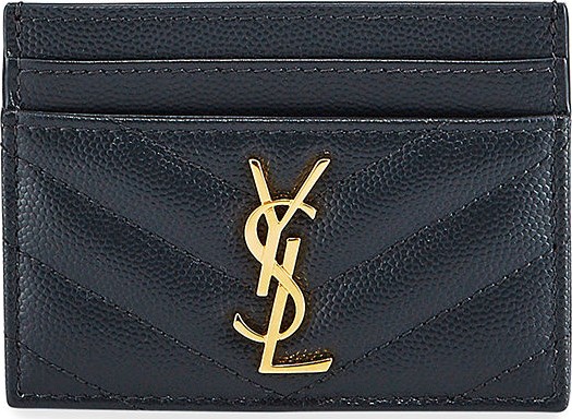 Saint Laurent Monogram YSL Matelasse Leather Card Case