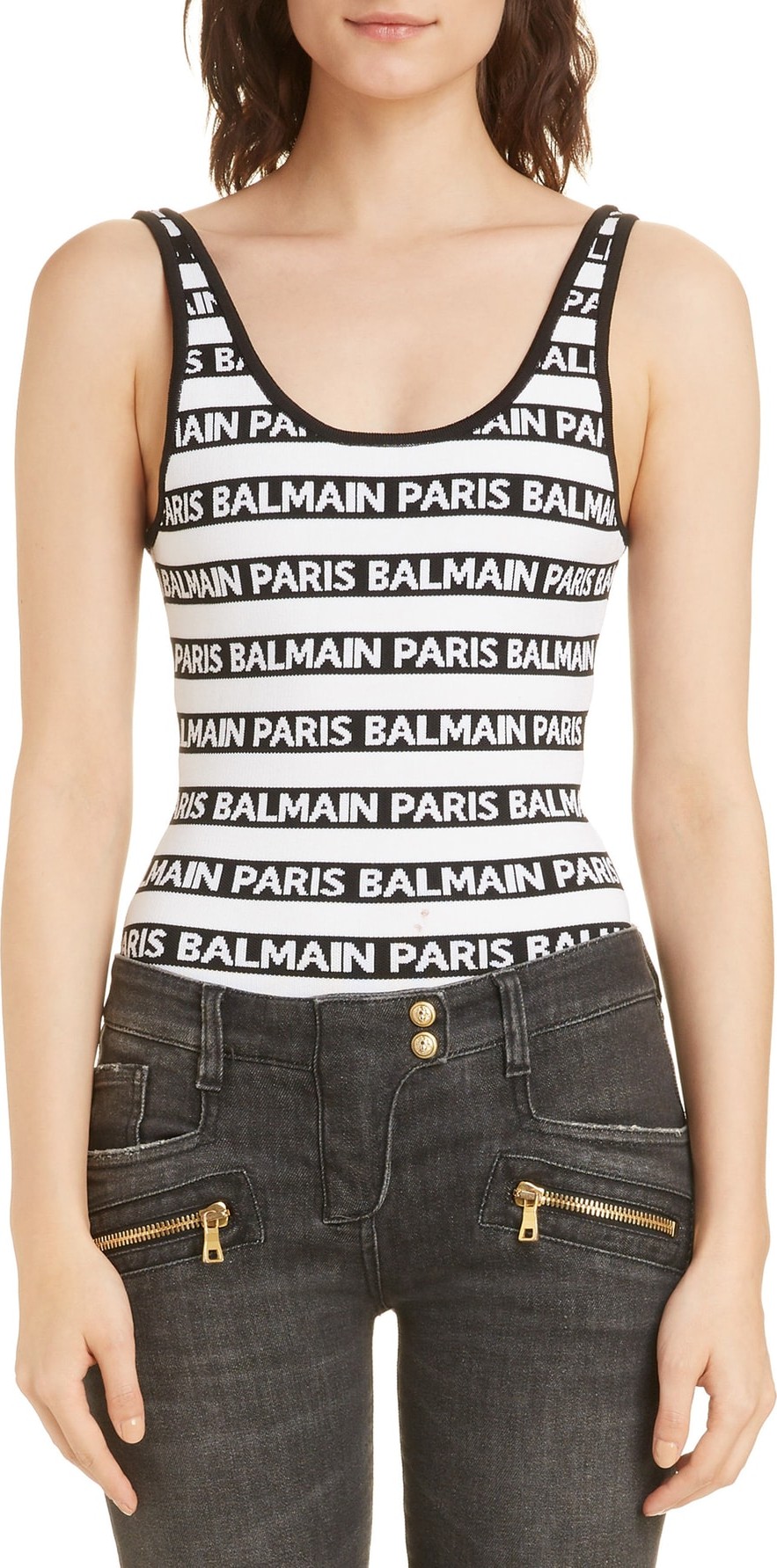 Balmain Ticker Logo Bodysuit