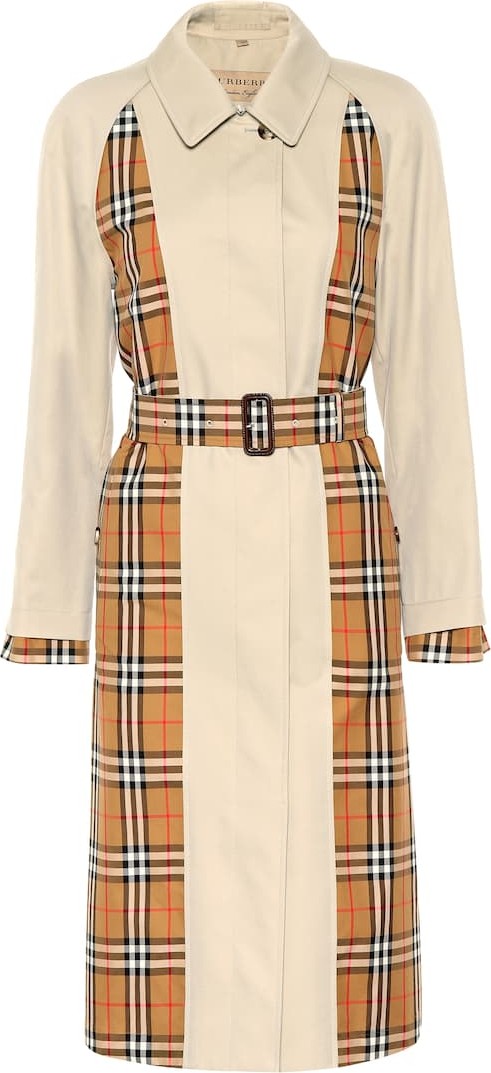 Burberry London England Vintage Check cotton trench coat
