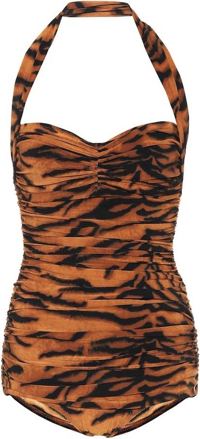 Norma Kamali Exclusive to Mytheresa – Bill tiger-print swimsuit