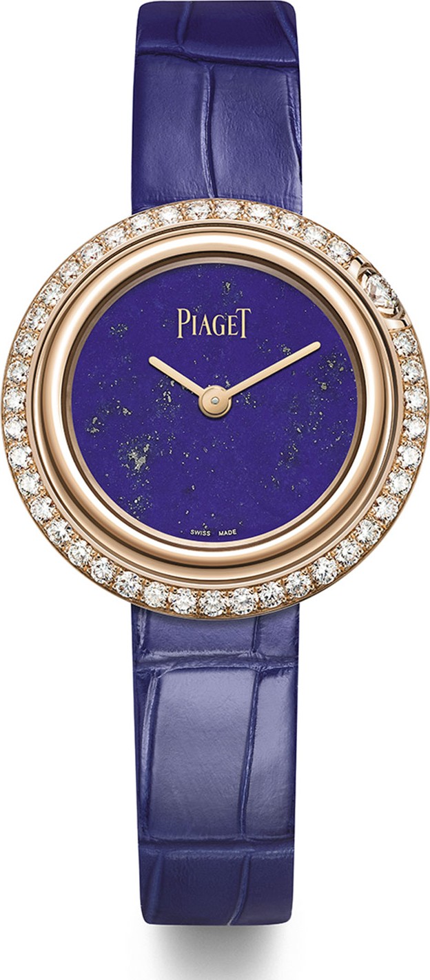 Piaget Possession 18k Rose Gold & Diamond Alligator Watch, Lapis