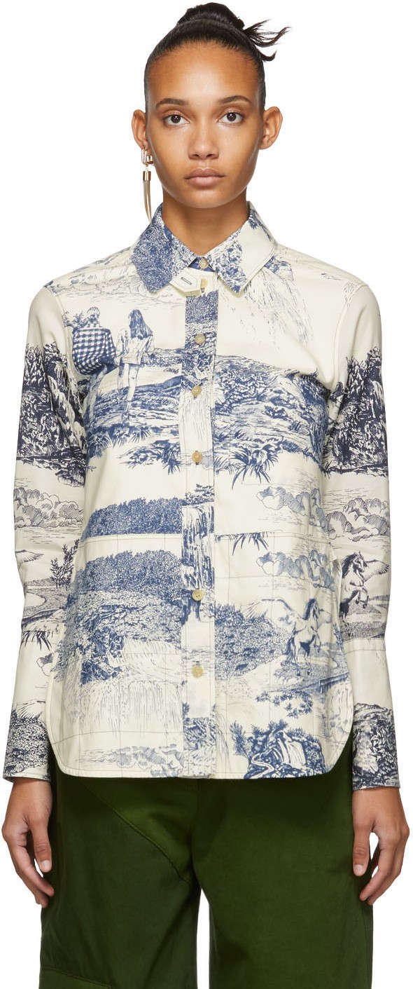Chloe White & Blue 'Toile De Jouy' Shirt