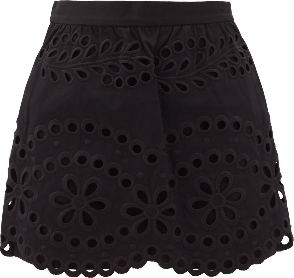 RED Valentino High-rise broderie-anglasie skorts