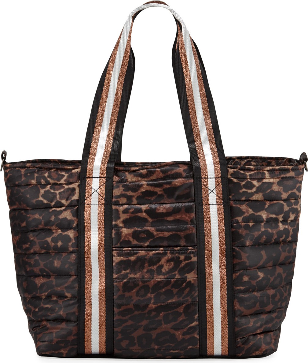 Think Royln Junior Wingman Leopard-Print Quilted Tote Bag