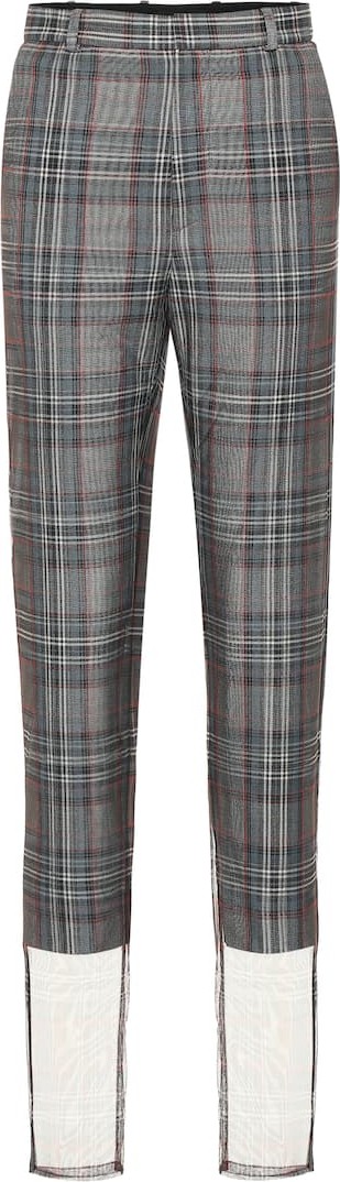 Y/Project Checked wool-blend high-rise pants