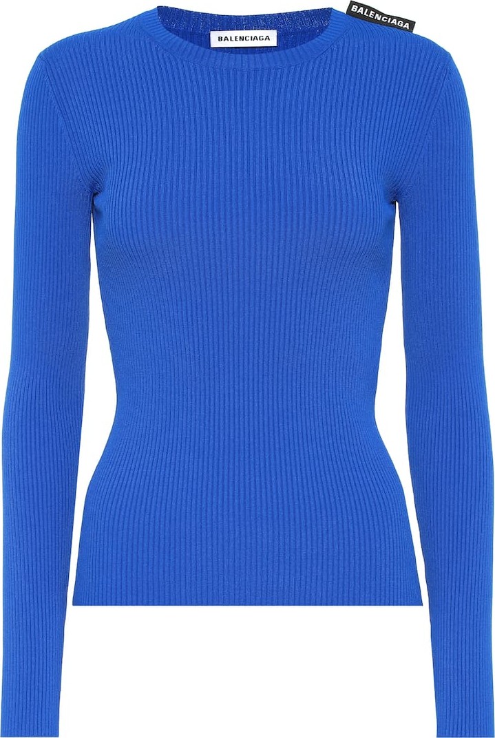 Balenciaga Ribbed-knit jersey sweater