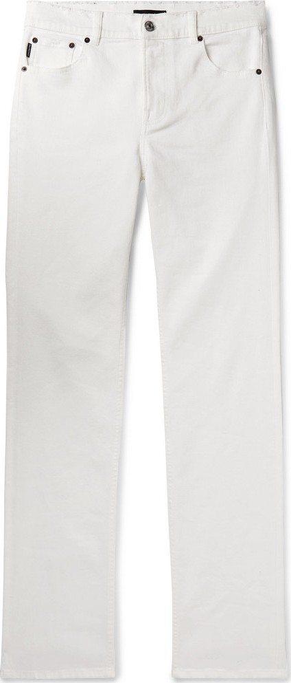 Balenciaga Slim-Fit Distressed Stretch-Denim Jeans