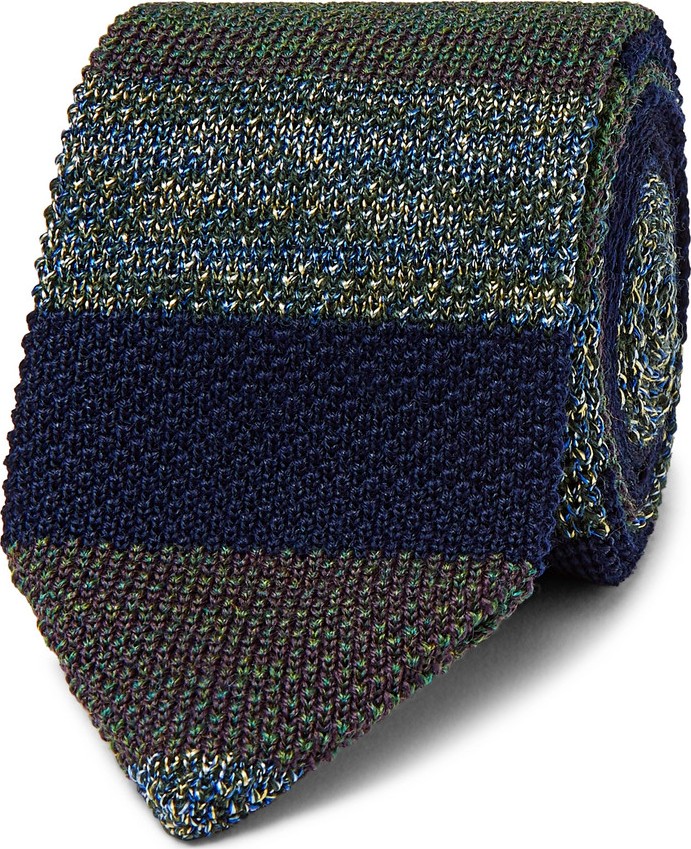 Missoni 6.5cm Striped Crochet-Knit Wool and Silk-Blend Tie
