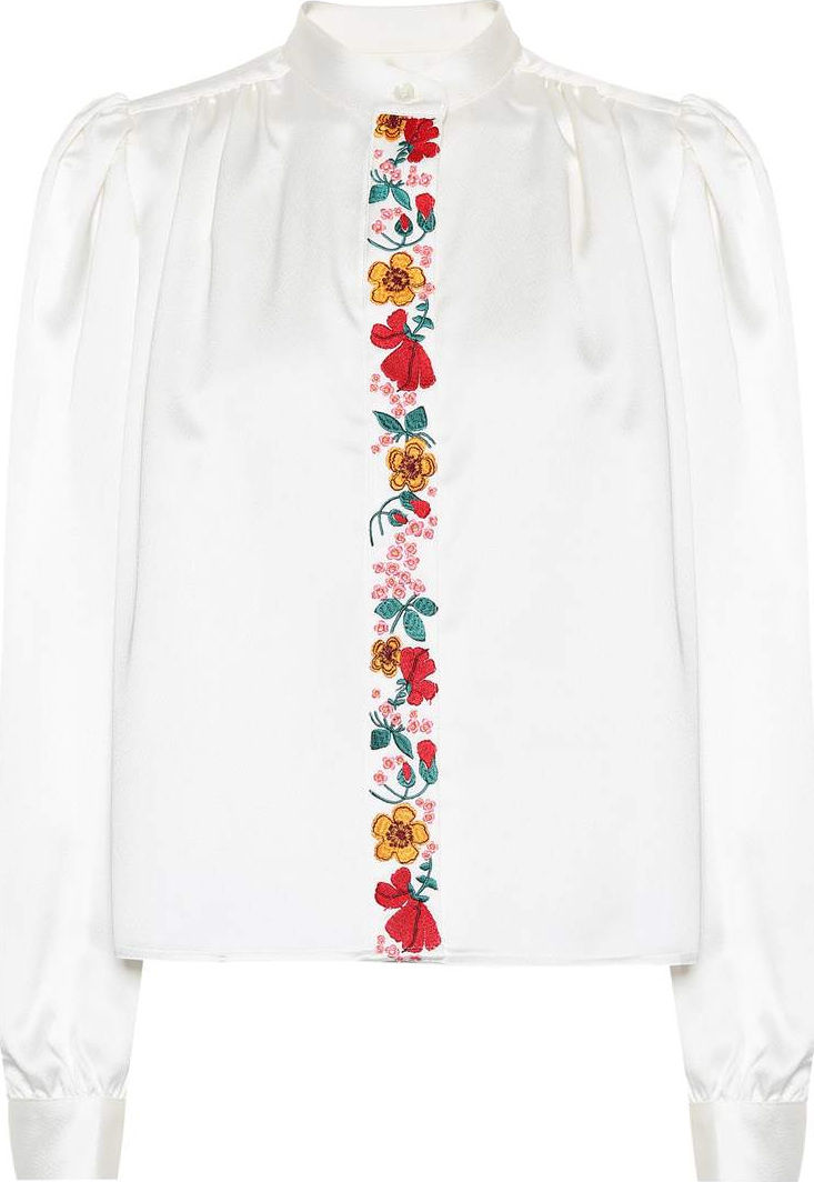 Alexachung Embroidered crêpe blouse