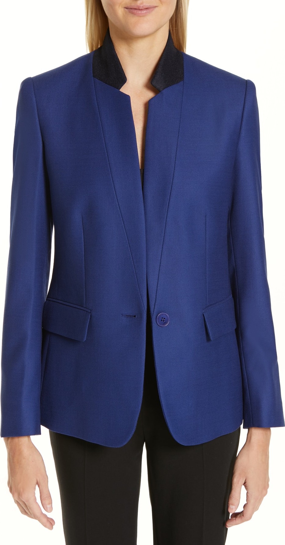Stella McCartney Contrast Collar Wool Blazer