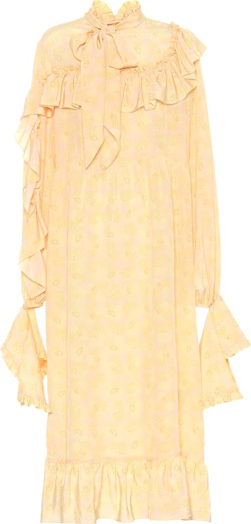 Rokh Printed silk crêpe de chine dress