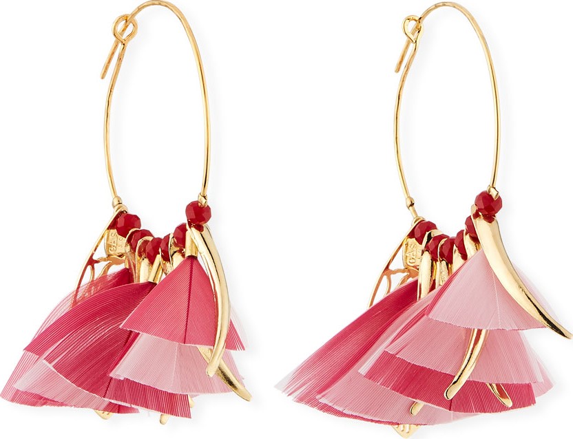 GAS Bijoux Marly Hoop Earrings, Pink