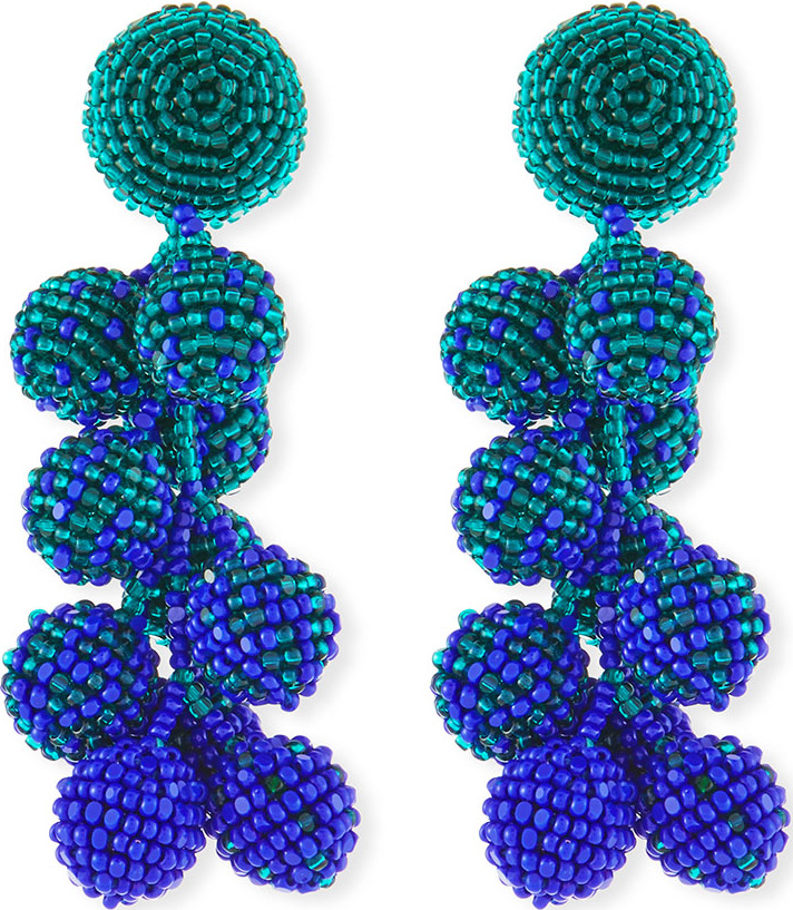 Sachin & Babi Coconut Ombre Beaded Dangle Clip-On Earrings
