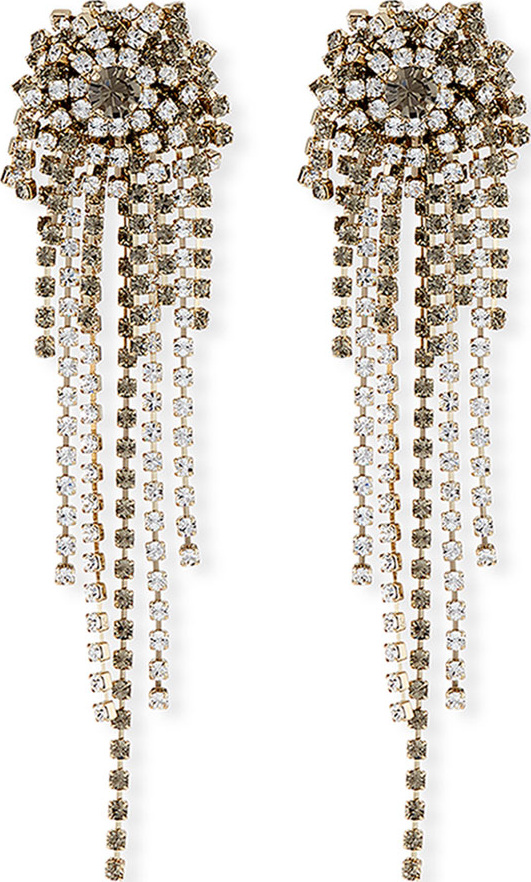 Dries Van Noten Starburst Crystal Chain Dangle Earrings Dries Van Noten Starburst Crystal Chain Dangle Earrings
