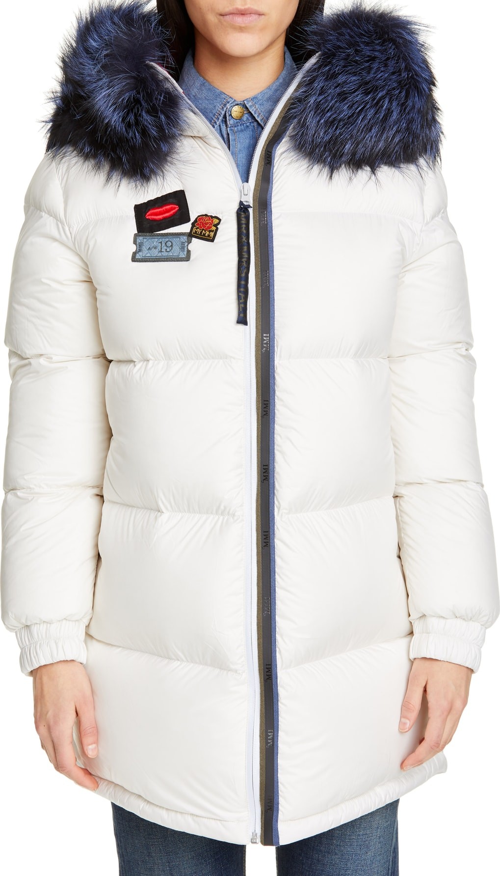 Mr&Mrs Italy Reversible Waterproof Down Parka with Removable Genuine Fox Fur Trim