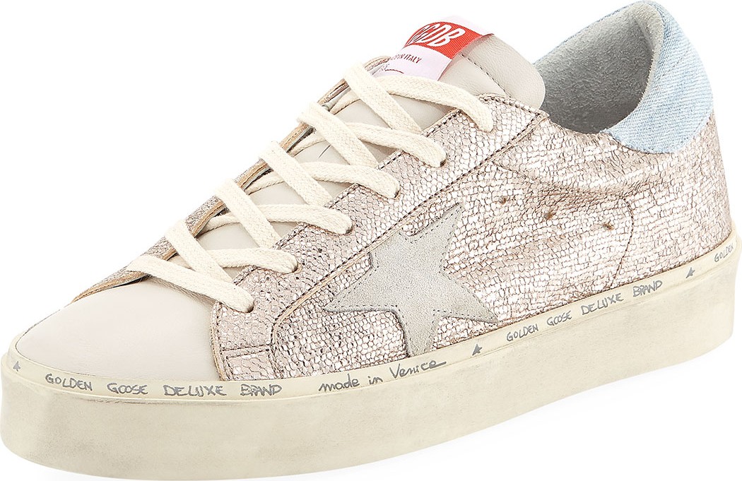 Golden Goose Deluxe Brand Hi Star Metallic Leather Sneakers