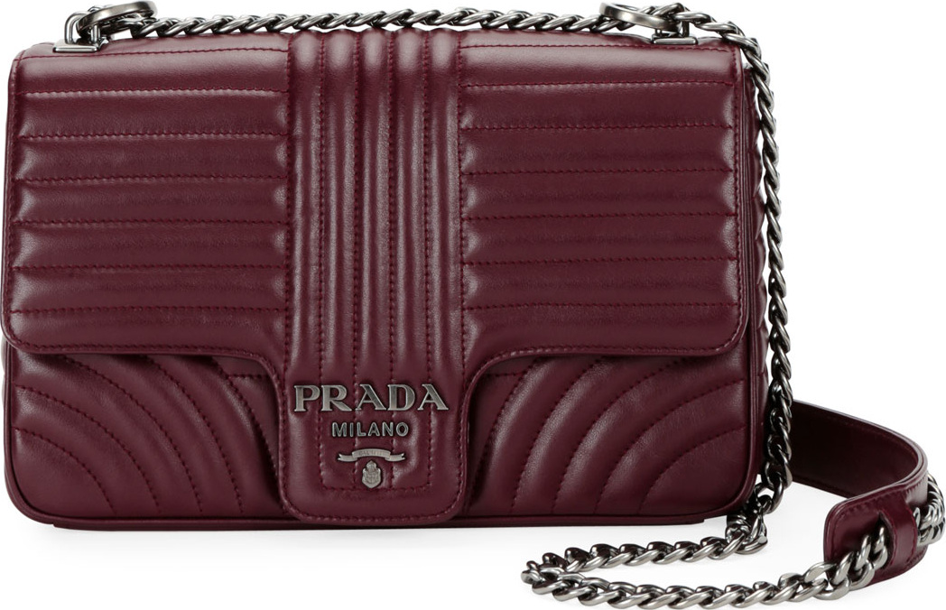 Prada Large Diagramme Shoulder Bag w/ Chain Strap