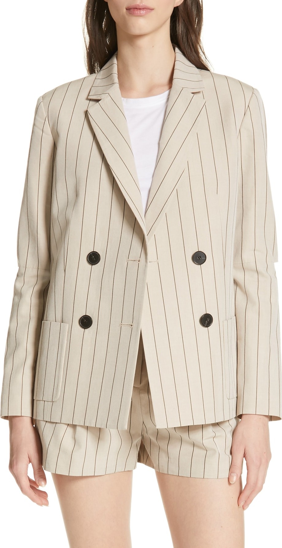 Tibi Slash Elbow Tropical Wool Blazer