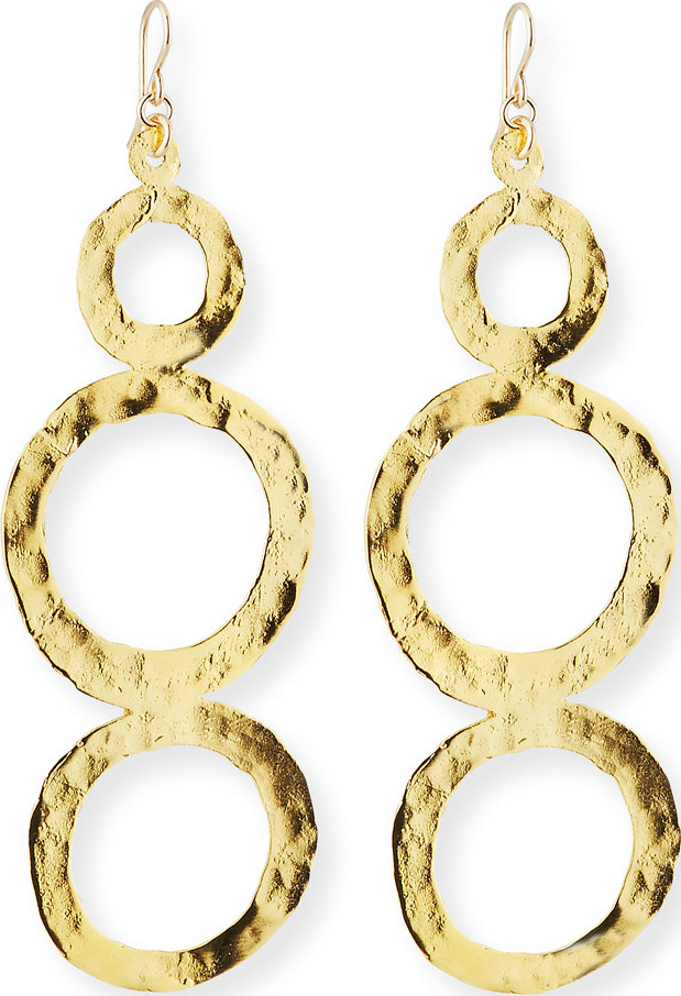 Devon Leigh Hammered Multi-Circle Drop Earrings