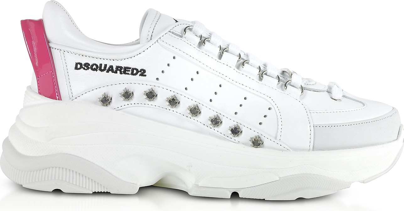 DSQUARED2 Studded Calf Leather Women's Sneakers