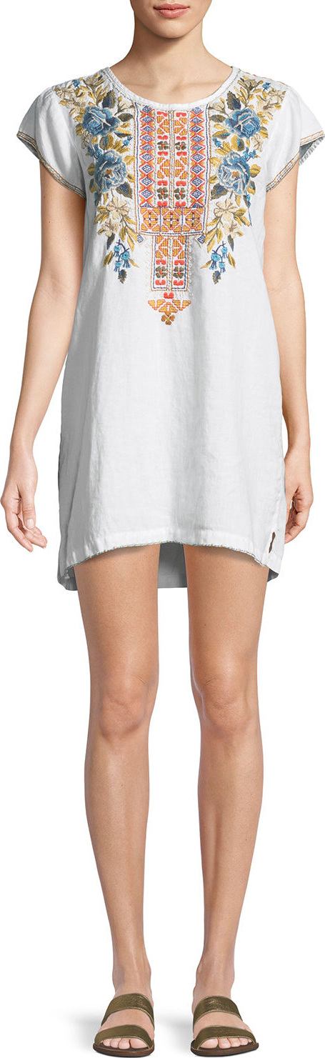 Johnny Was Hira Linen Peasant Tunic Dress