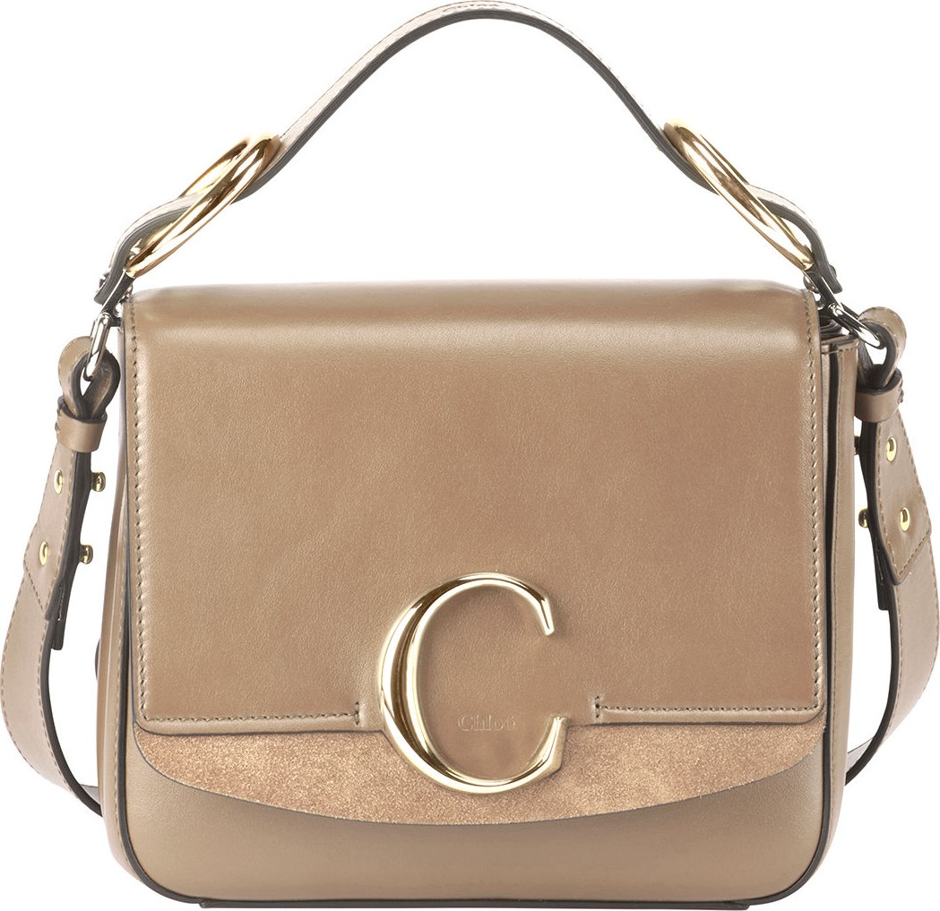 Chloe C Medium Shiny Box Shoulder Bag