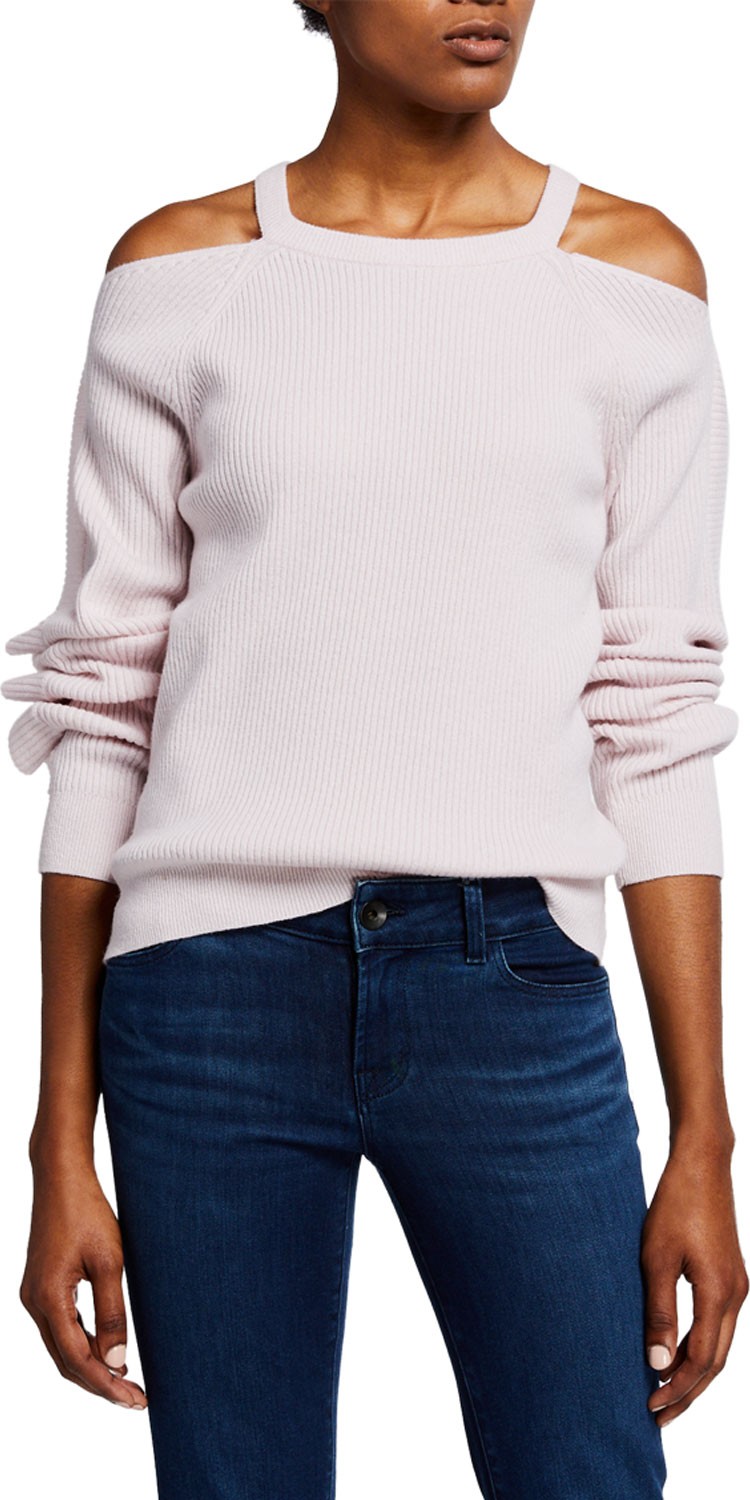 J BRAND Mackenzie Cold-Shoulder Cashmere Sweater