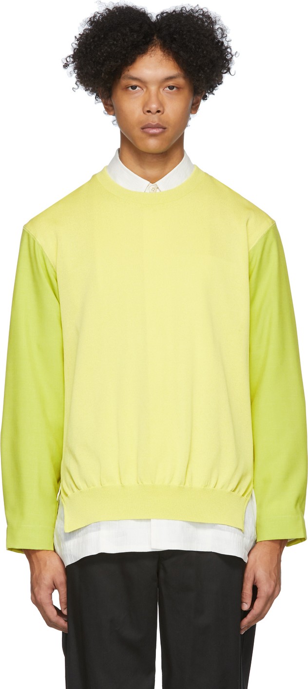 Issey Miyake Men Yellow Knit Sweater