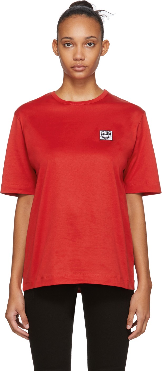 Etudes Red Keith Haring Edition Unity Patch T-Shirt