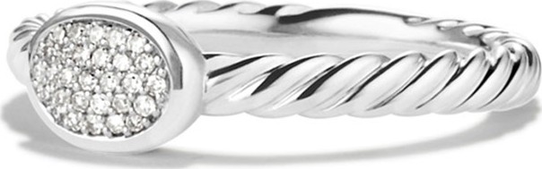 David Yurman Cable Collectibles Oval Ring with Diamonds