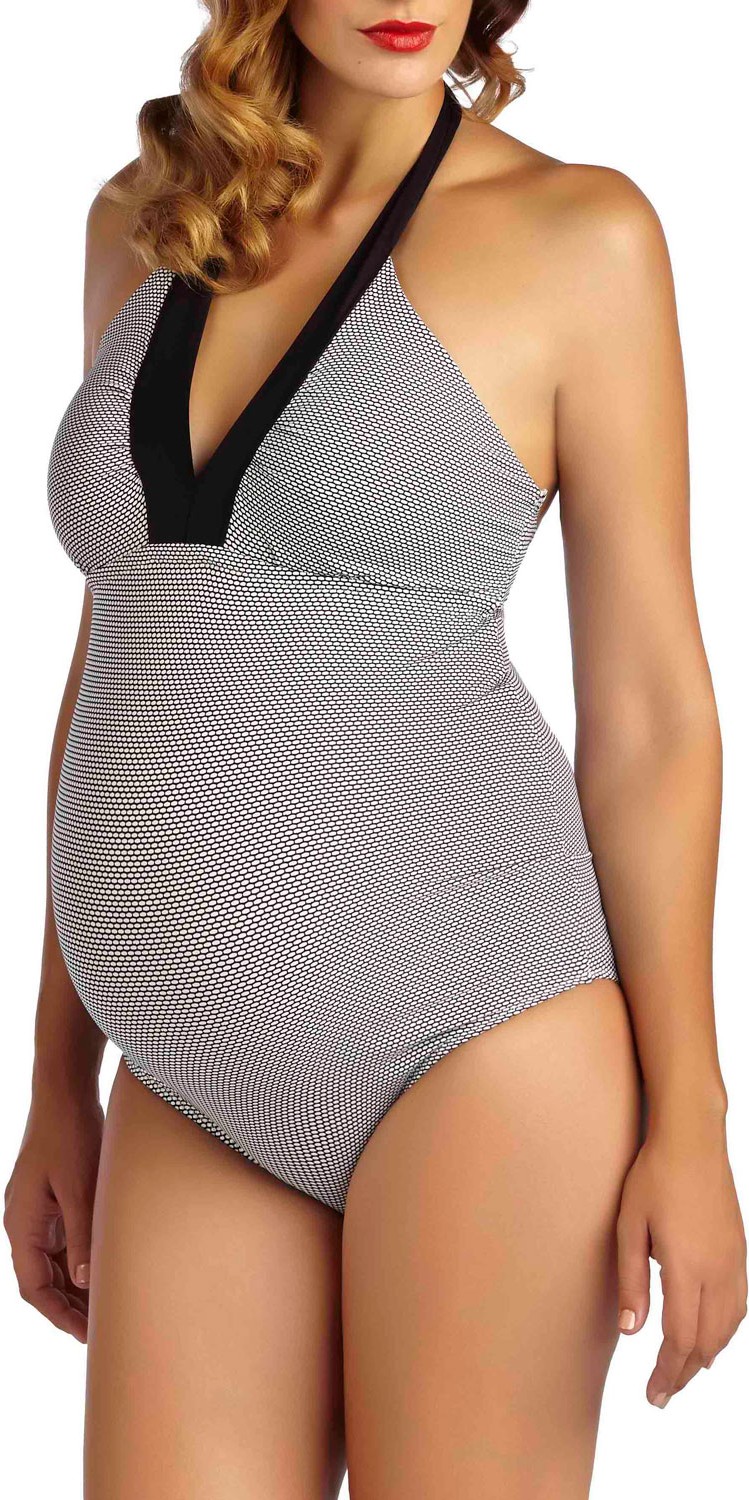Pez D'Or Maternity Textured One-Piece Halter Swimsuit