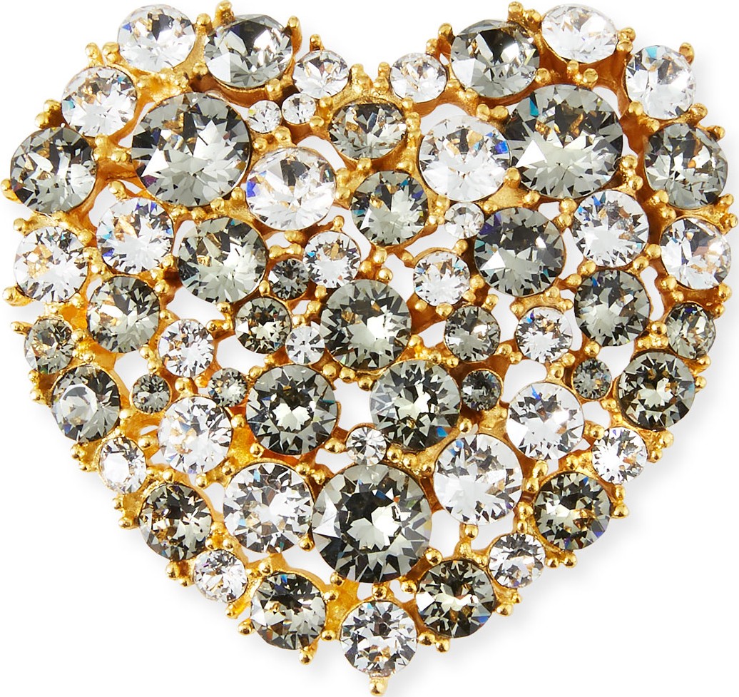 Kenneth Jay Lane Crystal Heart Pin