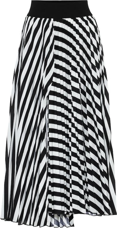 Dorothee Schumacher Striped pleated-crêpe skirt