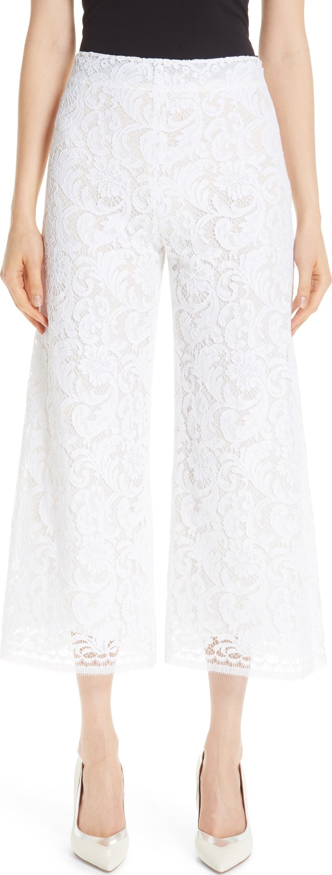 Adam Lippes Lace Crop Wide Leg Pants
