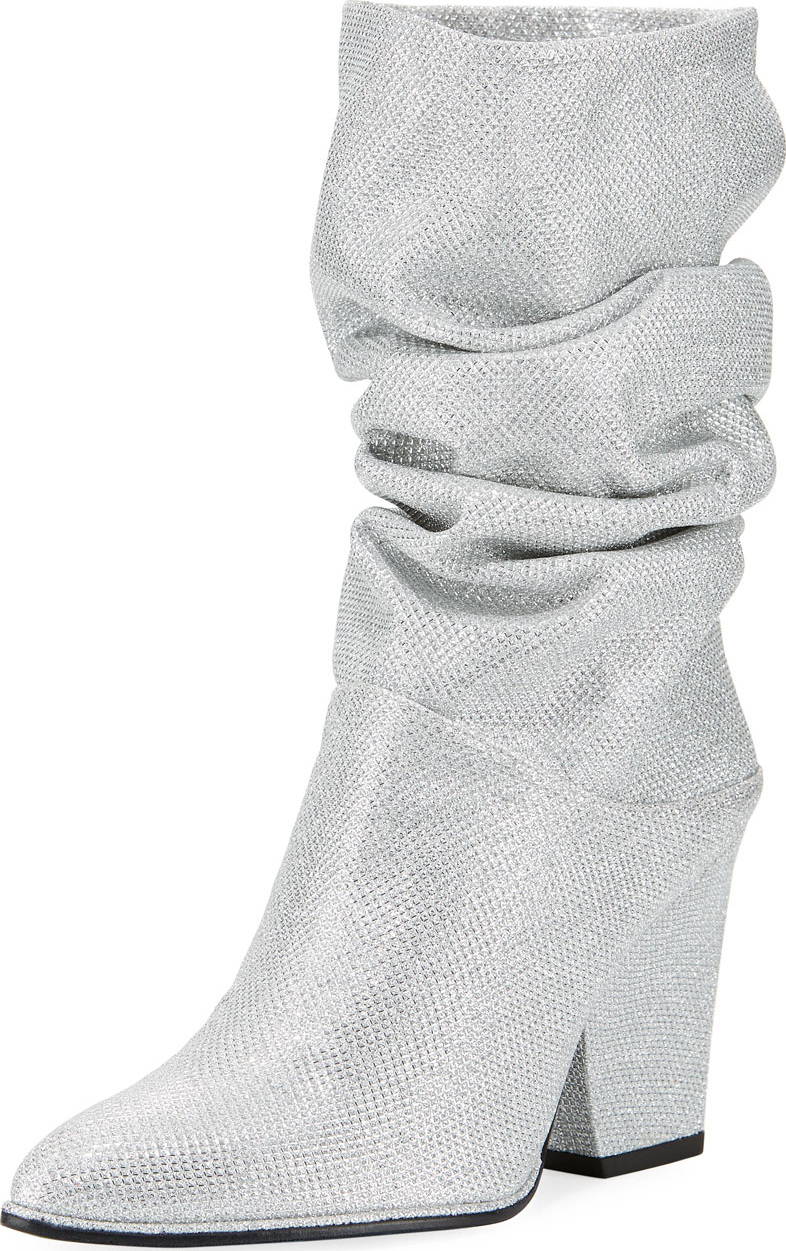 Stuart Weitzman Crush Scrunch Noir Sparkle Ankle Boot
