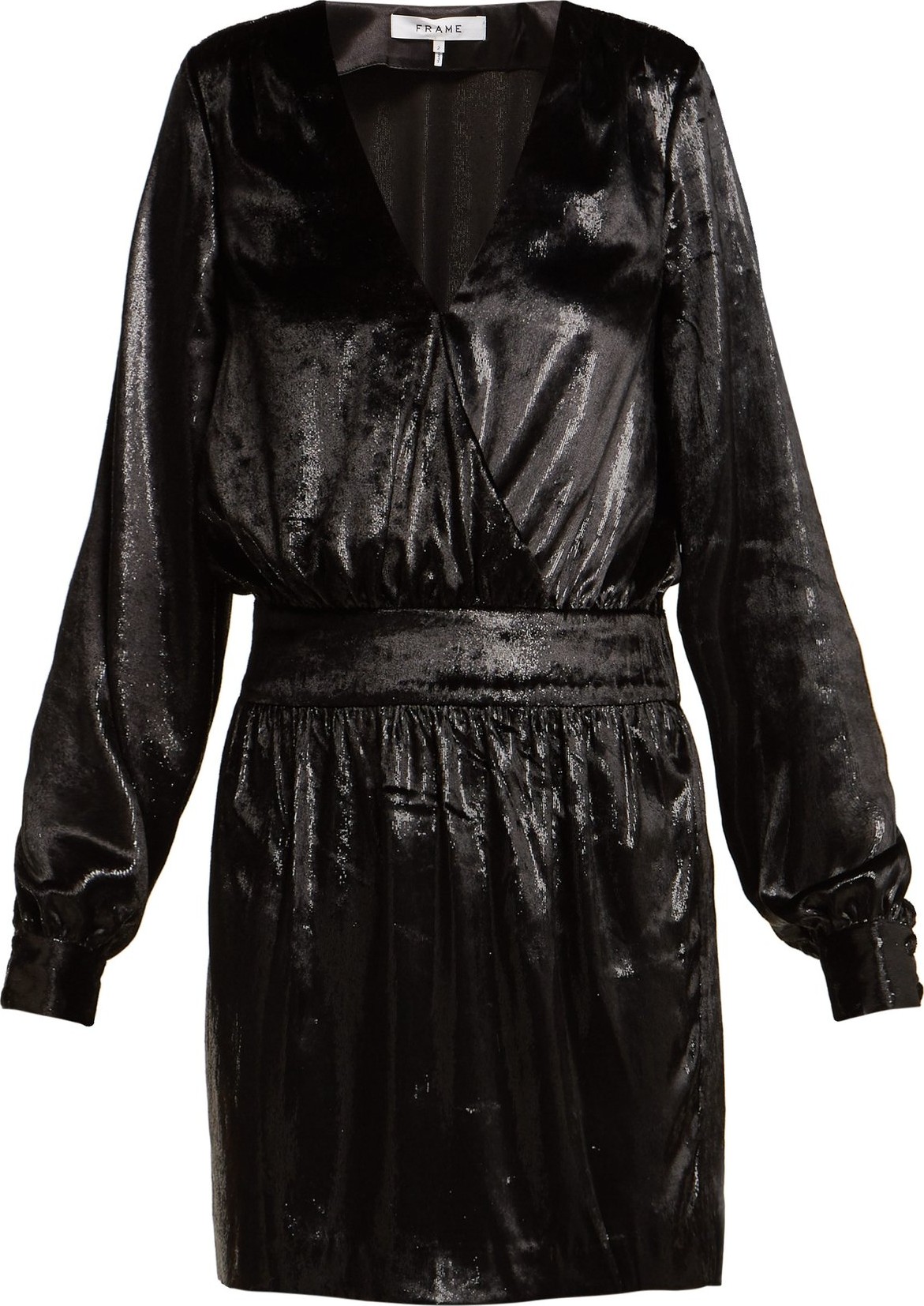 FRAME DENIM V-neck velvet mini dress