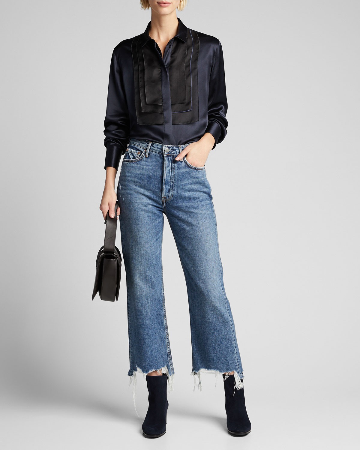 Grlfrnd Bobbi High-Rise Cropped Wide-Leg Jeans