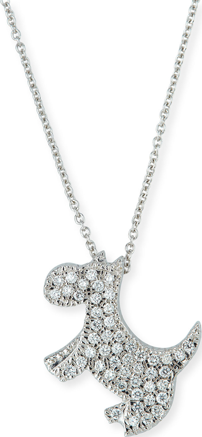 Roberto Coin 18k Diamond Scottie Dog Pendant Necklace