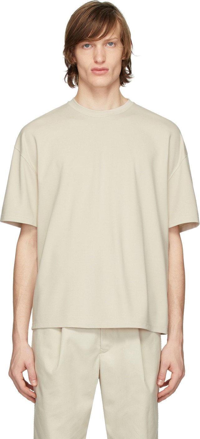 Deveaux New York Beige Oversized T-Shirt