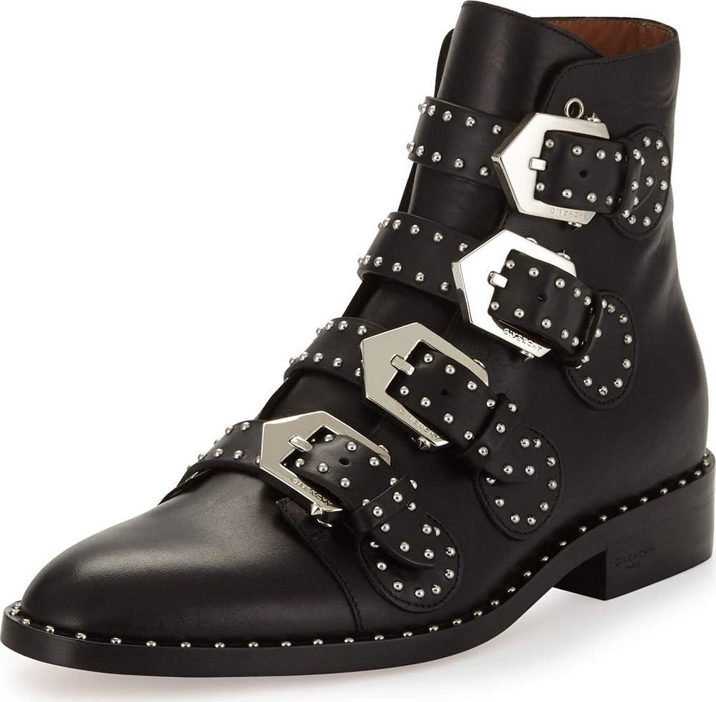 Givenchy Studded Leather Ankle Boot, Black