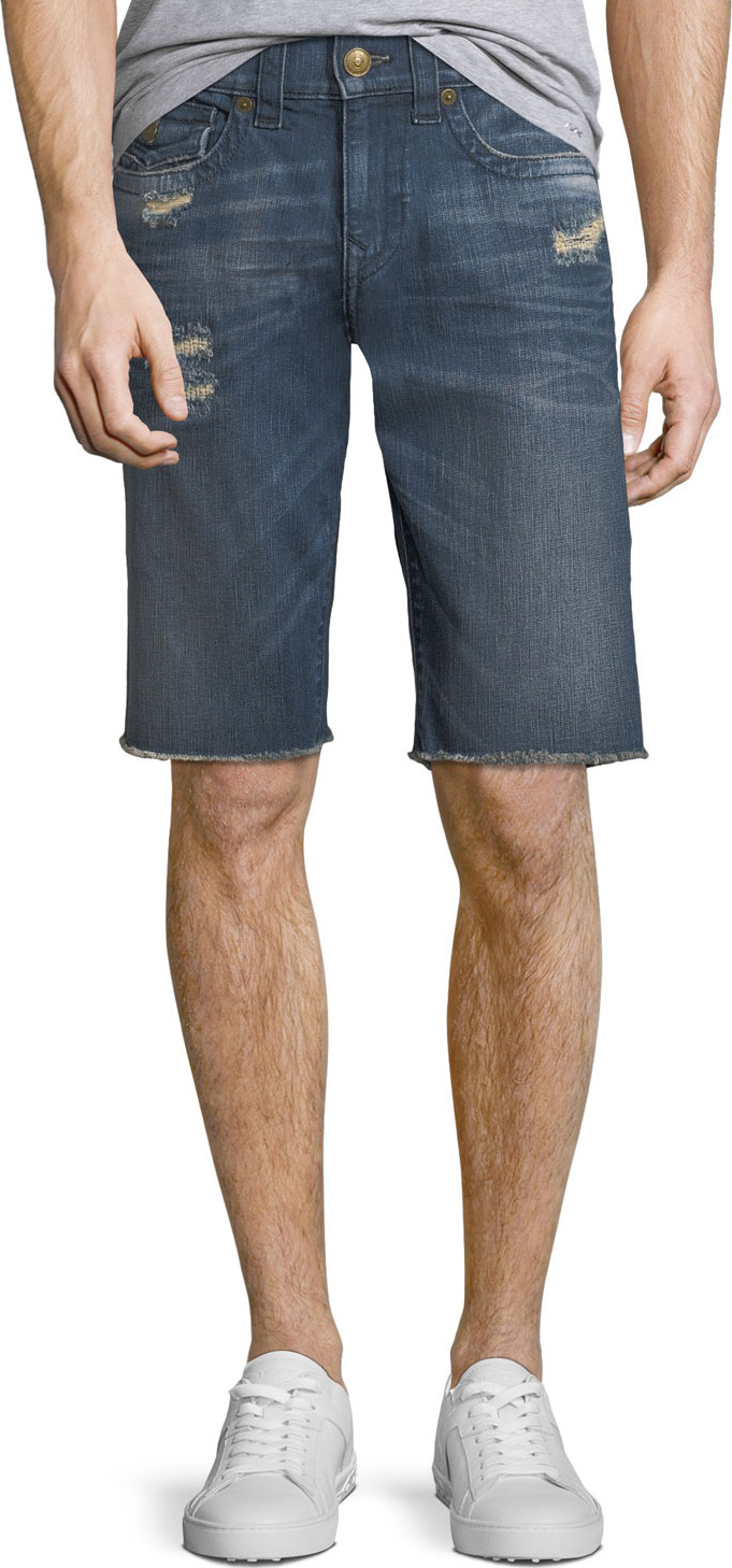 True Religion Men's Ricky Straight-Leg Denim Shorts