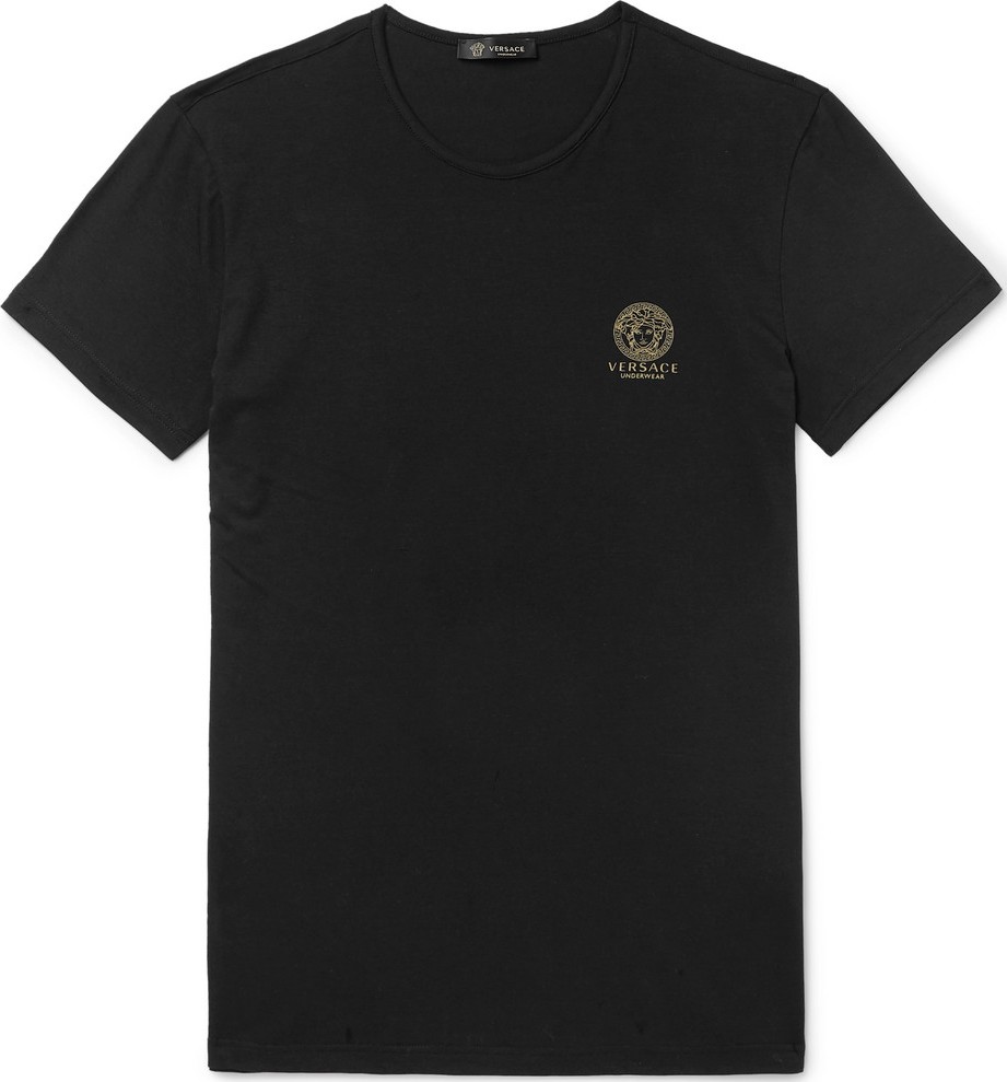Versace Slim-Fit Logo-Print Stretch-Cotton Jersey T-Shirt