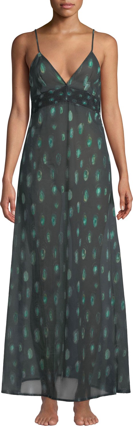 La Costa del Algodón Peacock Feather-Print Nightgown