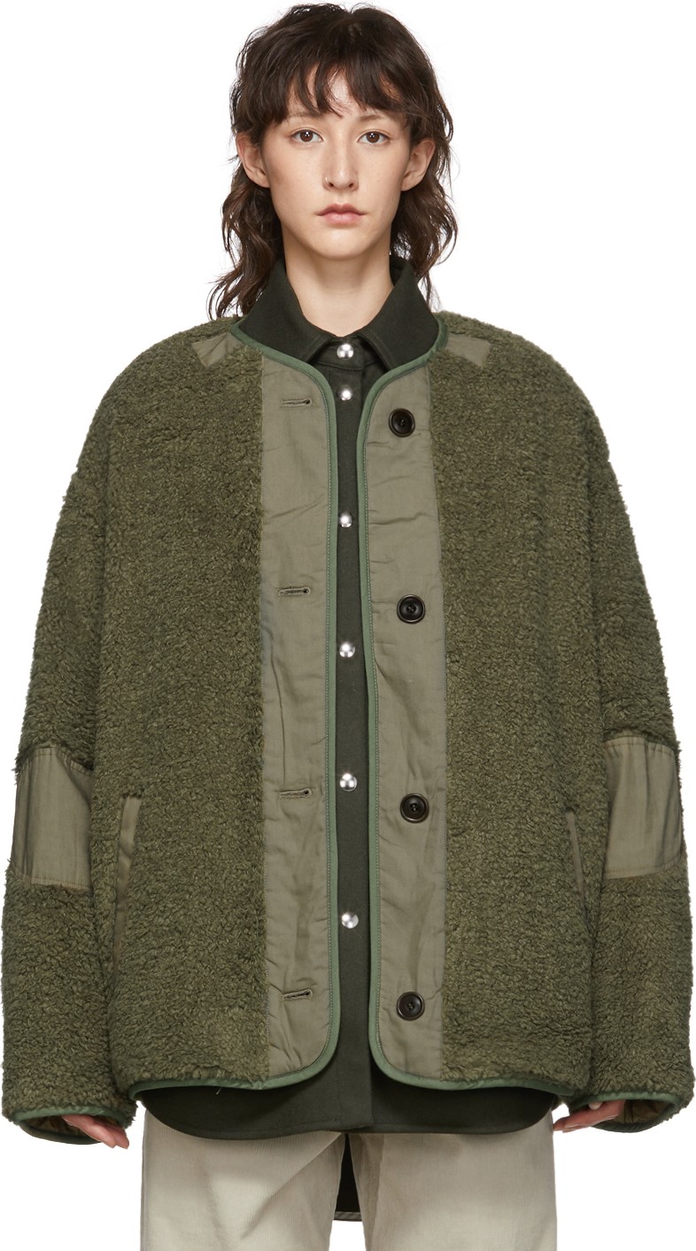Isabel Marant Etoile Green Faux-Fur Padded Demma Coat