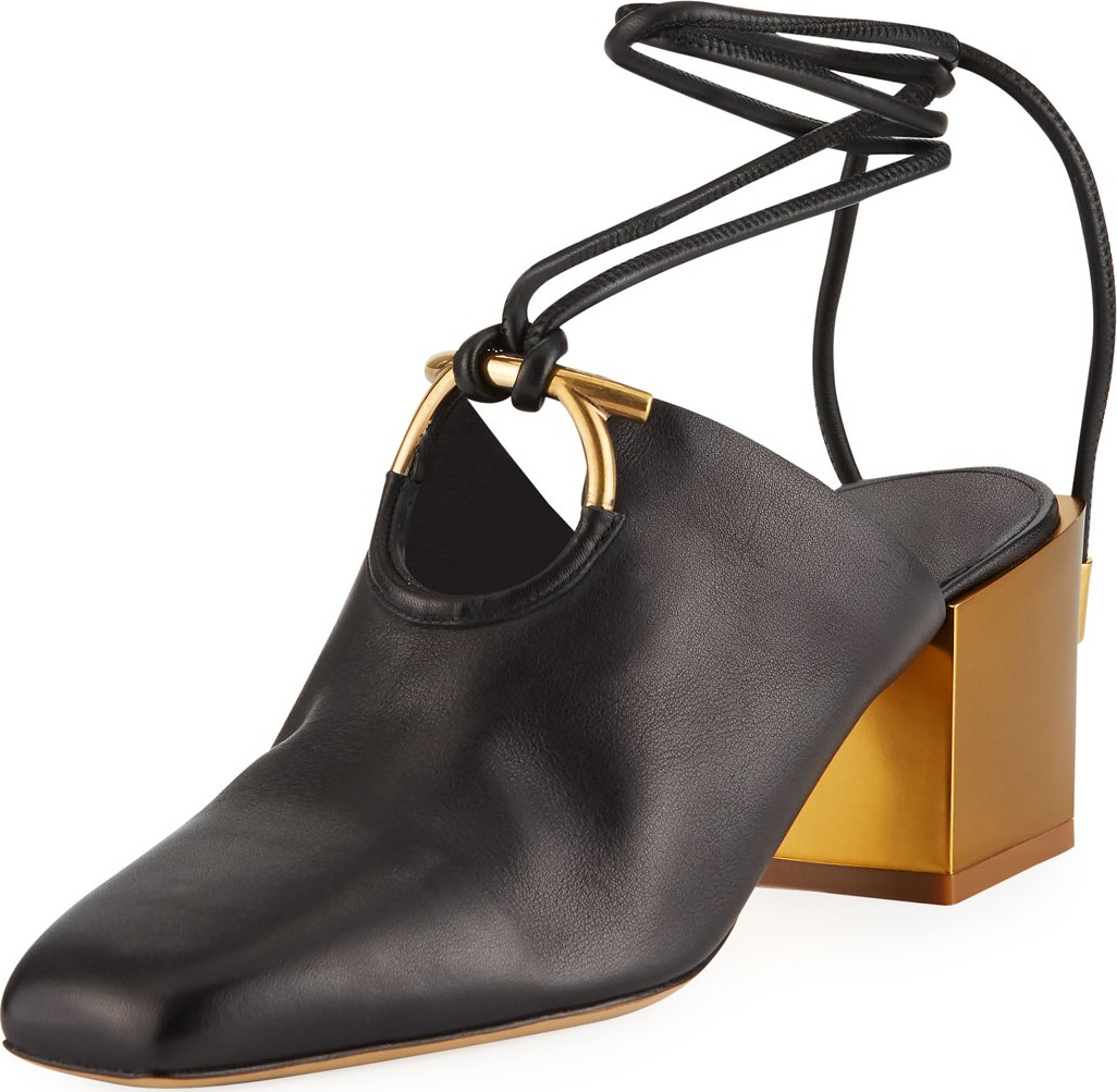 Salvatore Ferragamo Laino Hand-Woven Mules with Removable Strap