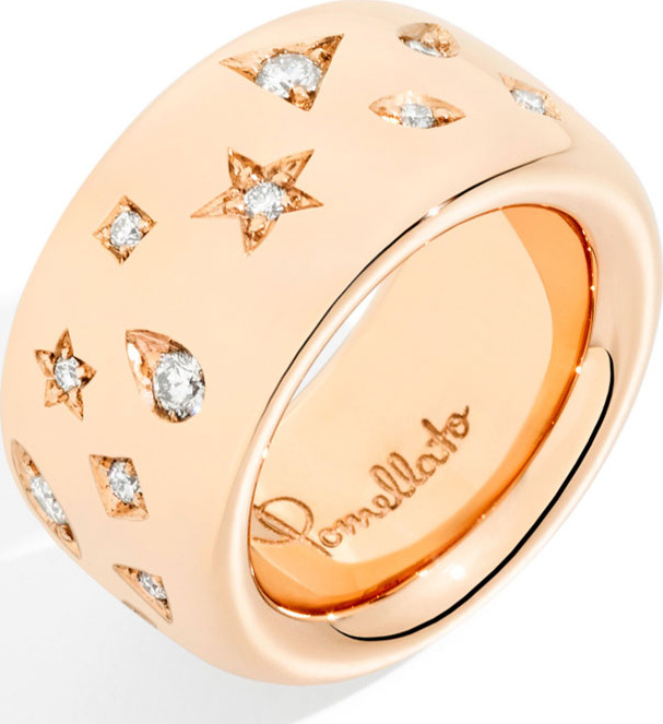 Pomellato 18k Rose Gold ICONICA Ring w/ Diamonds, 0.79 tcw