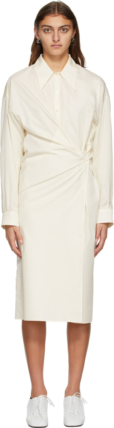 Lemaire - Off-White Poplin Twisted Dress Lemaire - Off-White Poplin Twisted Dress