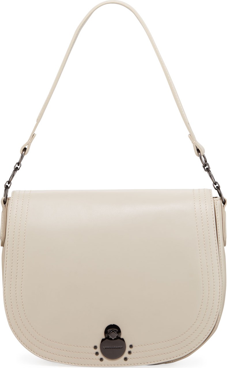 Longchamp Cavalcade Large Leather Shoulder Saddle Bag